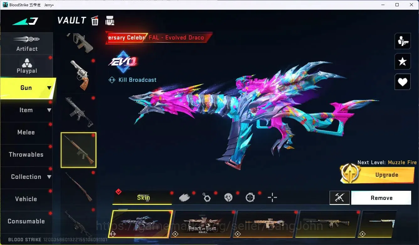 Blood Strike Accounts ASIA | 1 EVO | 1 Eternal Gun | 8 Collab Gun (2 AOT image 19