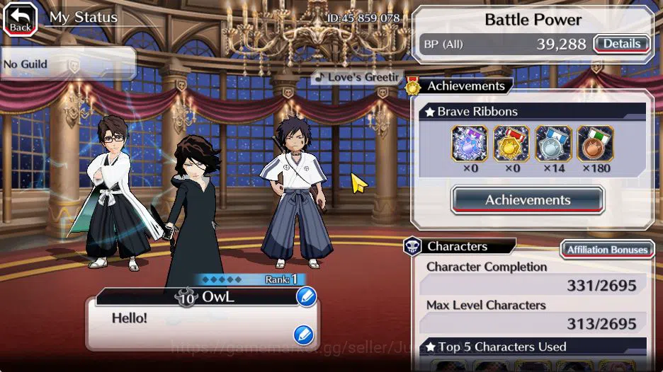Bleach: Brave Souls Accounts Mid-Tier [GLOBAL]15K Orbs+Fresh All Story|Lv 200(Tensa,Aizen Fierce),Nnoitora Hidden,Shuhei 2