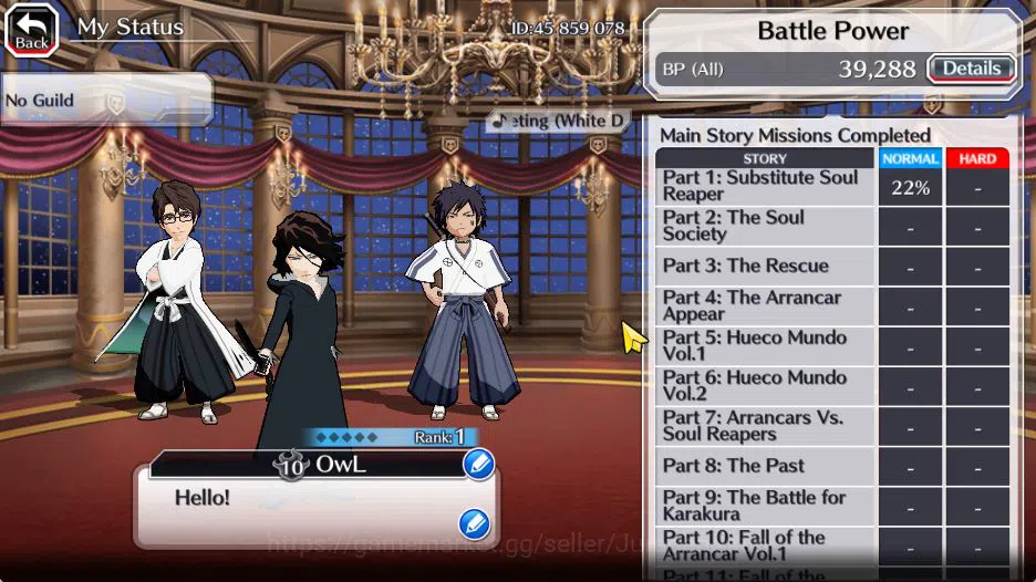 Bleach: Brave Souls Accounts Mid-Tier [GLOBAL]15K Orbs+Fresh All Story|Lv 200(Tensa,Aizen Fierce),Nnoitora Hidden,Shuhei 3