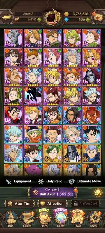 The Seven Deadly Sins: Grand Cross Accounts Starter Asia |1.3M CC| 1LR + 2UR + Collab Beru + 306 Gems (Elizabeth, Demon 2