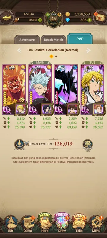 The Seven Deadly Sins: Grand Cross Accounts Starter Asia |1.3M CC| 1LR + 2UR + Collab Beru + 306 Gems (Elizabeth, Demon 4