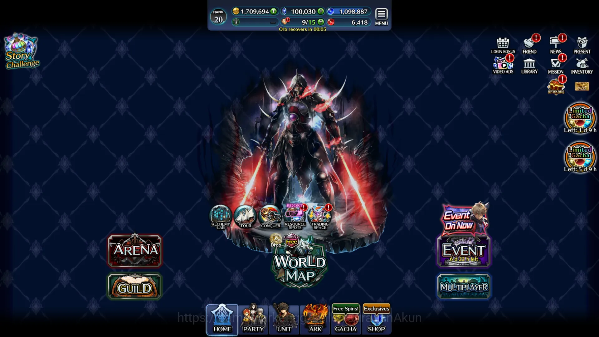 Last Cloudia Accounts Others GLOBAL | Starter 100000 Crystal +Goddes Lilaha + Other Unit |Story Challenge Unclear| Code 4