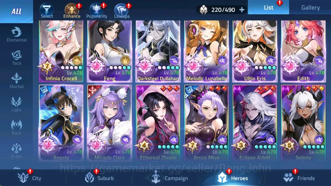 Mobile Legends: Adventure Accounts Global 706xx|Lv.216|701M Power|Camp 74-10|Vip 10|220 Hero|7 Nexus|42 Awaken|12 UR|8 1