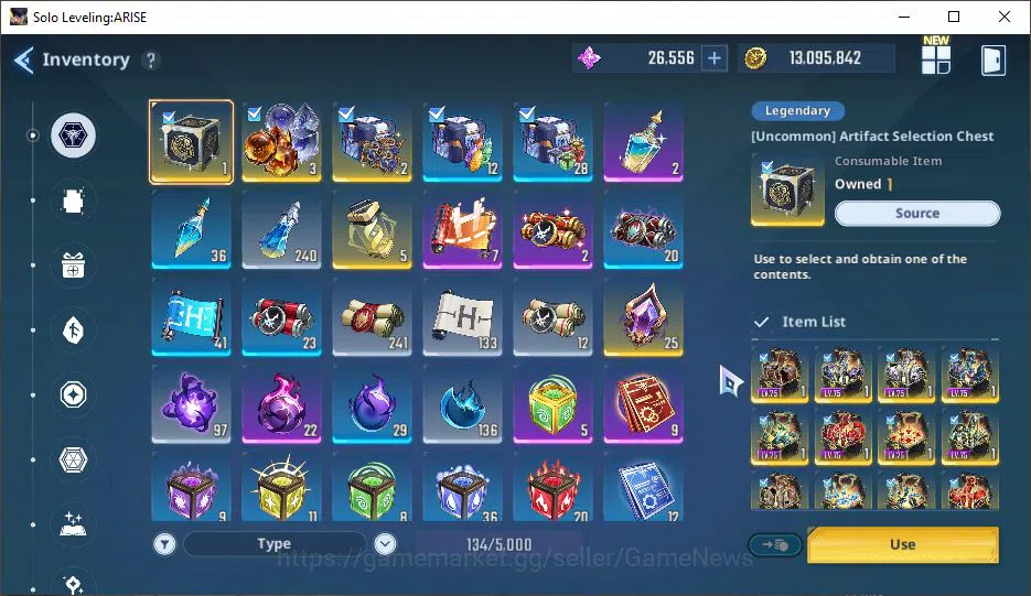 Solo Leveling: ARISE Accounts 655k Power + 26k 10