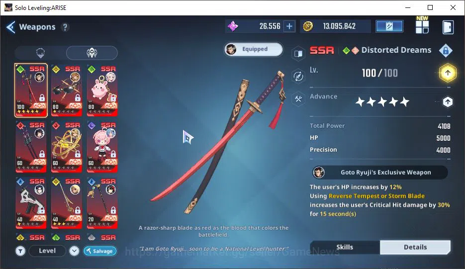 Solo Leveling: ARISE Accounts 655k Power + 26k 9