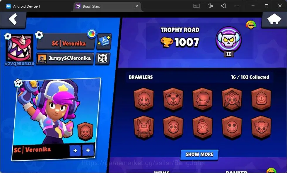 Brawl Stars Accounts Global | 1007 Thropy|16 Brawler|3 Max Hypercharge( image 2