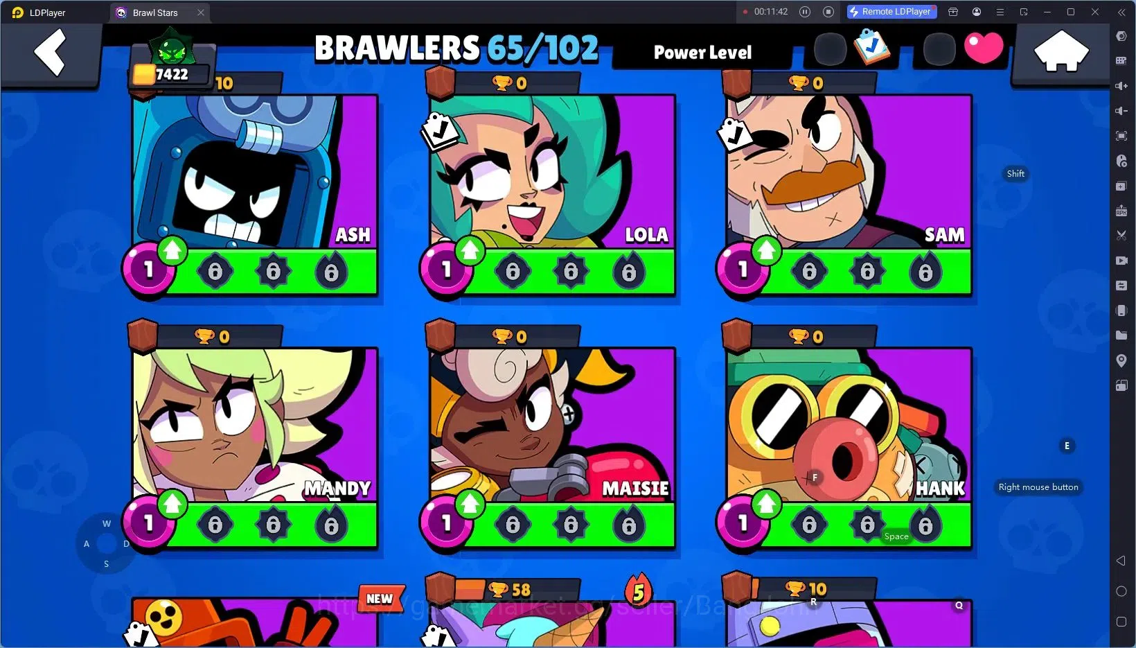 Brawl Stars Accounts Android|7422Thropy|65 Brawler|5Max Hypercharge(Col image 17