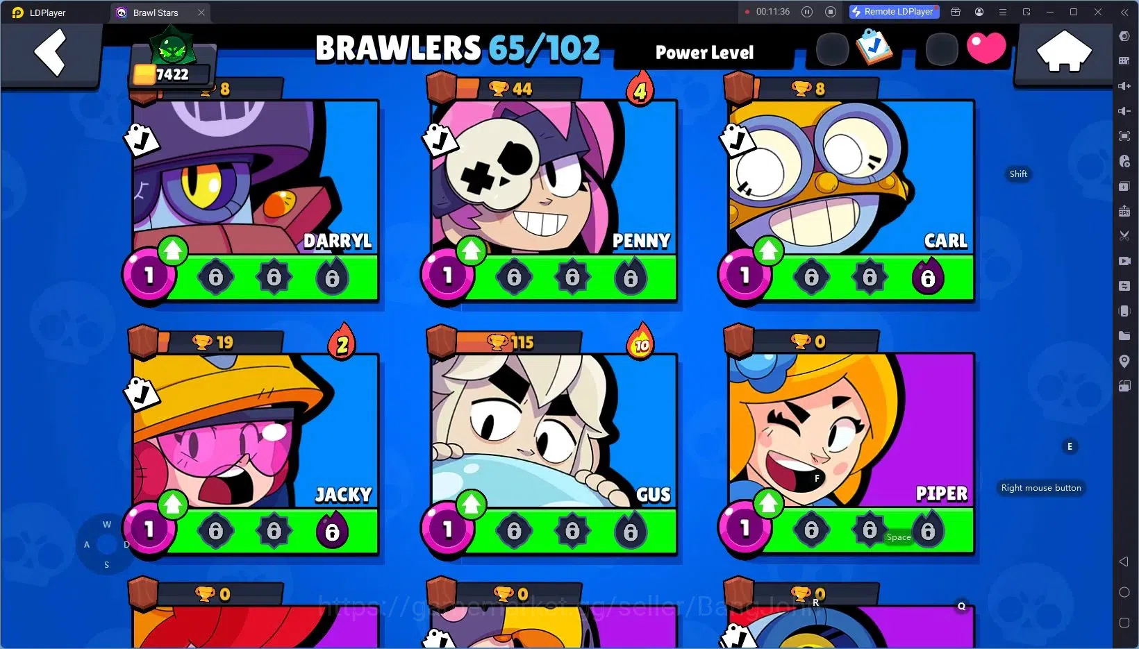 Brawl Stars Accounts Android|7422Thropy|65 Brawler|5Max Hypercharge(Col image 19