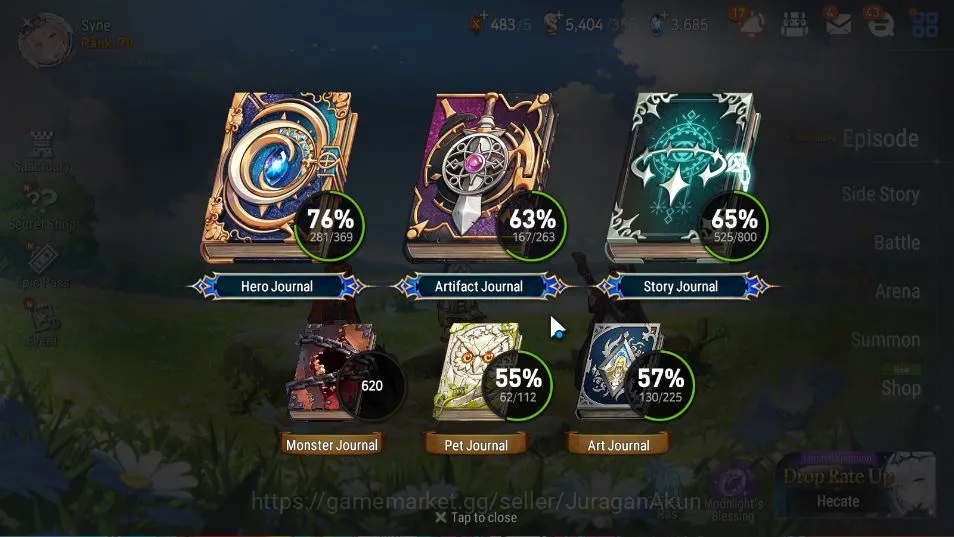 Epic Seven Accounts Mid-Tier ASIA Verif|27 ML(ATywin,BM Haste,DB Senya,LW Peira,NMLuna,Etc)+Many Collab+All Hunt|Many 4