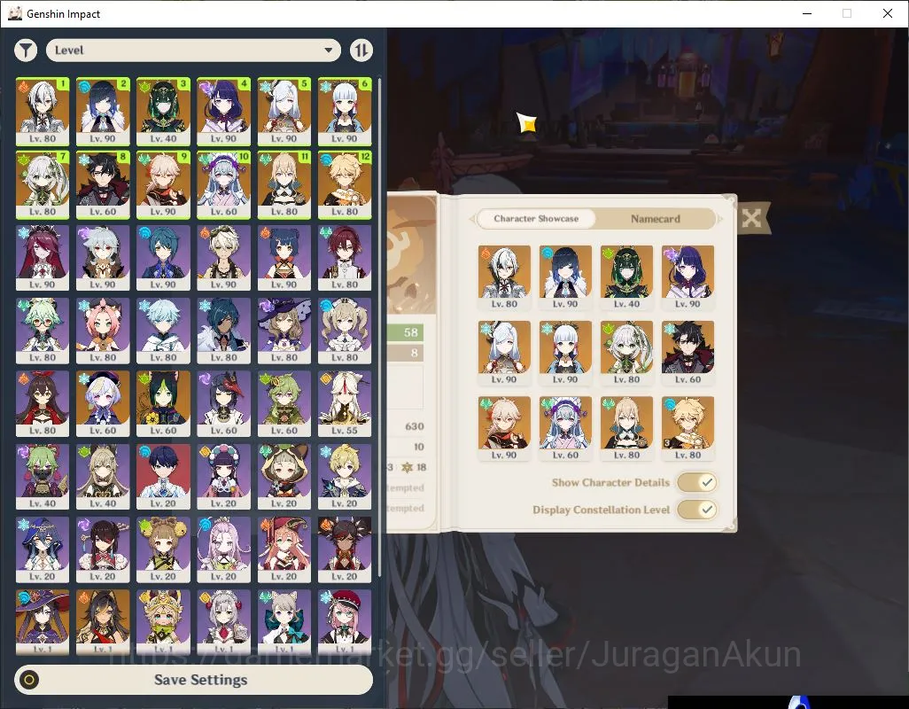 Genshin Impact Accounts Mid Game ASIA|AR 58|9 Limited+ 4[5 *Weapon]|[Raiden,Nahida]+Sign Kazuha,Yelan,Arlechino,Senhe,Ayaka 2