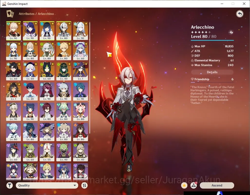 Genshin Impact Accounts Mid Game ASIA|AR 58|9 Limited+ 4[5 *Weapon]|[Raiden,Nahida]+Sign Kazuha,Yelan,Arlechino,Senhe,Ayaka 3