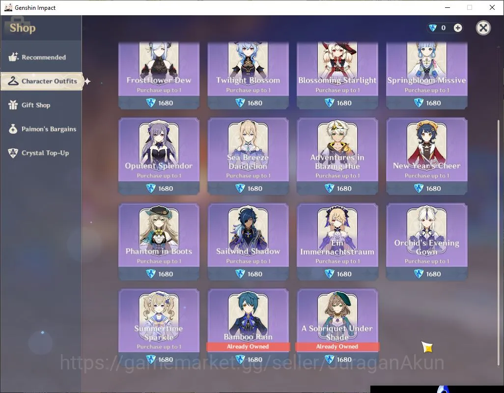 Genshin Impact Accounts Mid Game ASIA|AR 58|9 Limited+ 4[5 *Weapon]|[Raiden,Nahida]+Sign Kazuha,Yelan,Arlechino,Senhe,Ayaka 8