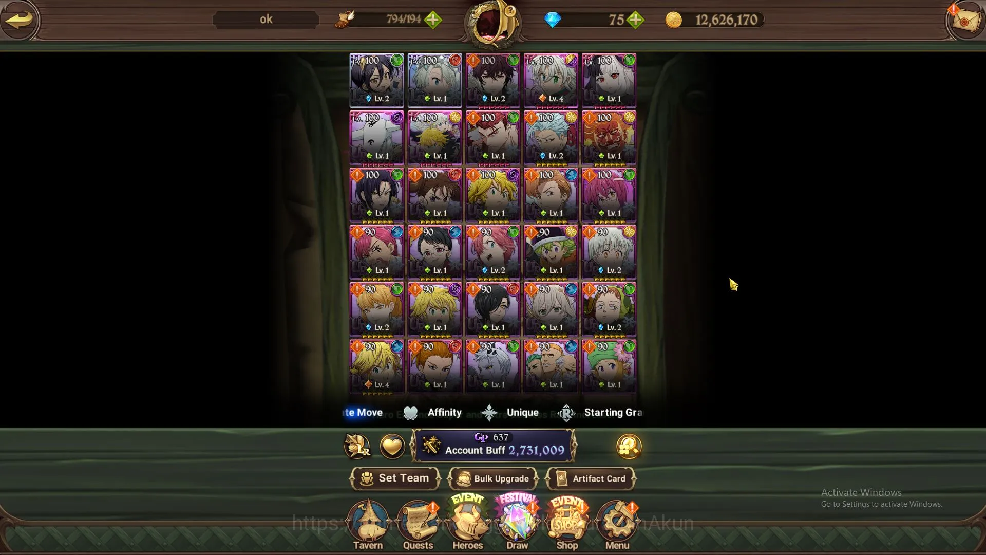 The Seven Deadly Sins: Grand Cross Accounts Midgame ASIA|2,7M CC|2 LR+8 2