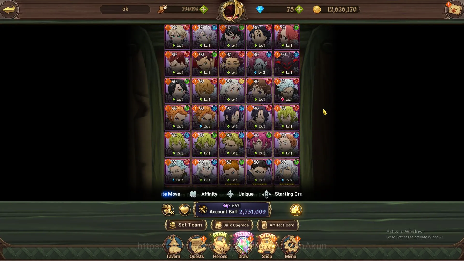 The Seven Deadly Sins: Grand Cross Accounts Midgame ASIA|2,7M CC|2 LR+8 3