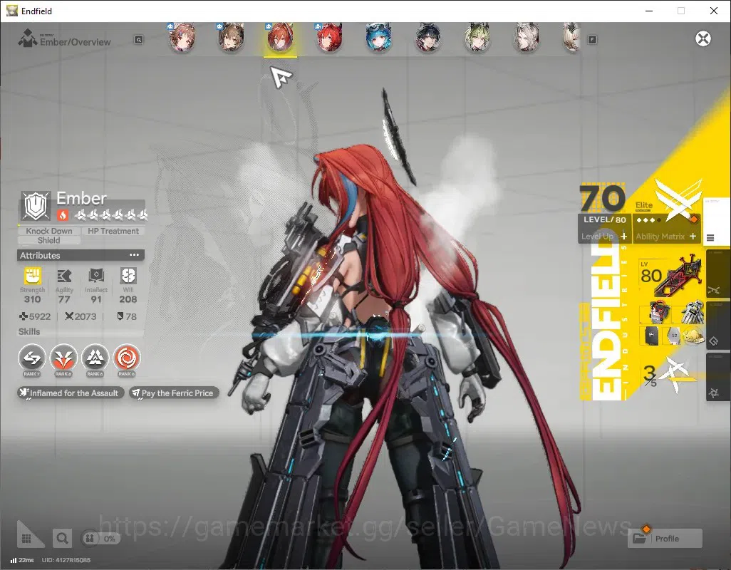 Arknights: Endfield Accounts ASIA|Lv 51|7 SSR(2 Limit)+14(*6 Weap)|(Laevatain,Gilberta)+Sign,Last 2