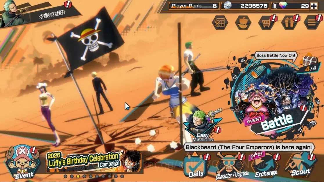 One Piece Bounty Rush Accounts High-End Global|4EX|TSCA Kaido,4Emperor Teach,Flame Emperor Sabo,BLackbeard Pirate Kuzan|Rank 1