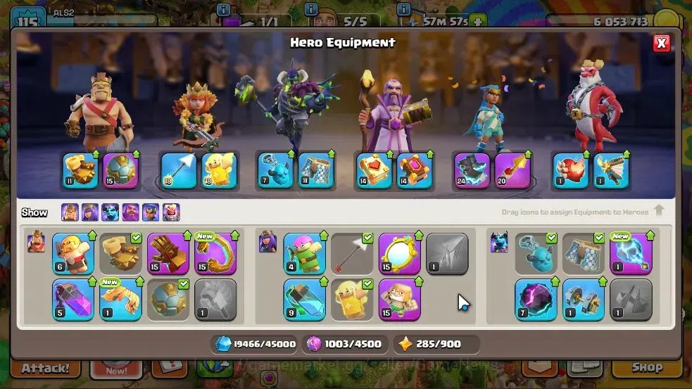 Clash of Clans Accounts High-End LV 115|TH 15-BH 7|HH 9|Limited Skin|BK 48,AQ 48,GW 25,MP 34,RC 24,DD 1|Painter Scenery|CN 11