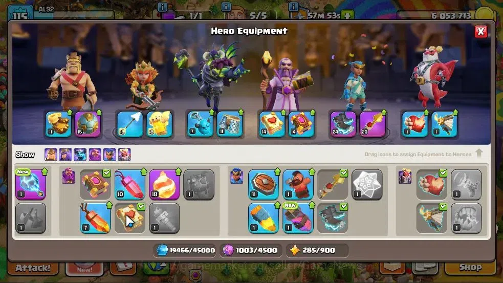 Clash of Clans Accounts High-End LV 115|TH 15-BH 7|HH 9|Limited Skin|BK 48,AQ 48,GW 25,MP 34,RC 24,DD 1|Painter Scenery|CN 12