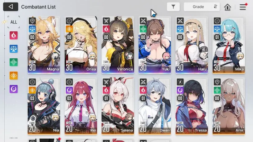 Chaos Zero Nightmare Accounts GLOBAL|Lv24|5 SSR(Haru,Magna,Orlea,Veronica,Yuki)+ 11SR(Mika M1,Nia M3,Rei M2,Selena M1,Etc 2