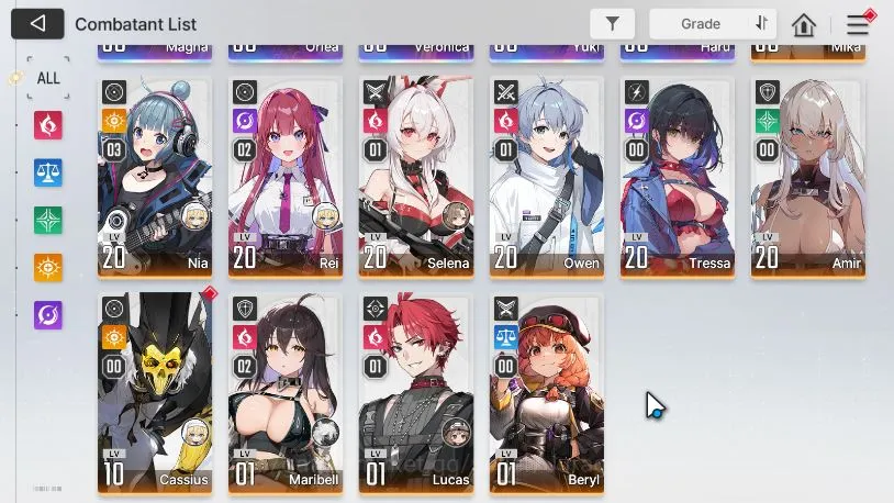 Chaos Zero Nightmare Accounts GLOBAL|Lv24|5 SSR(Haru,Magna,Orlea,Veronica,Yuki)+ 11SR(Mika M1,Nia M3,Rei M2,Selena M1,Etc 3
