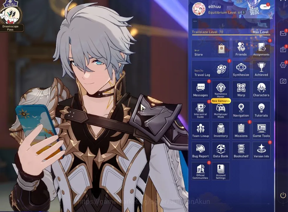 ASIA|TL 70|13 Limited |Hyacine+Sign,Saber+Sign,Cyrene,Phainon,Cerydra,Sparkle,Etc|MC Male|Amphoreus|Take Mail|Check SS(HSR4683) Honkai Star Rail End Game ASIA|TL 70|13 Limited |Hyacine+Sign,Saber+Sign,Cyr image 1