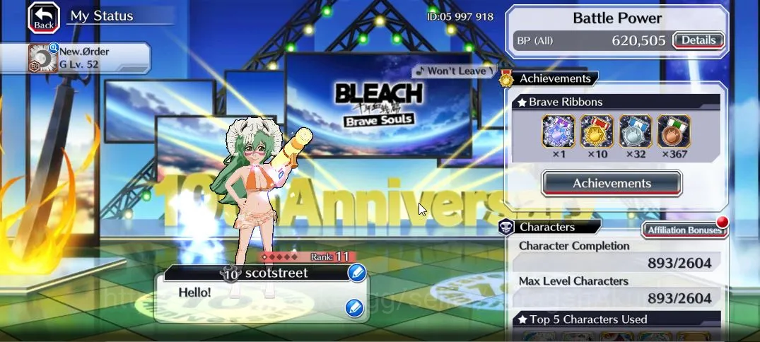 Bleach: Brave Souls Accounts Mid-Tier FLASH! [GLOBAL]|47K Orb|Ichigo 10th,Ichigo 9th,Nelliel 10th Art,V2 3