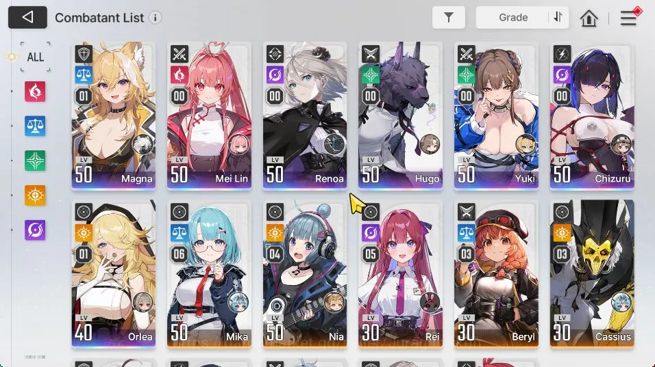 Chaos Zero Nightmare Accounts GLOBAL Lv45|1,2K Cry|7 SSR 2 Limit (Yuki+Sign,Chiz image 4