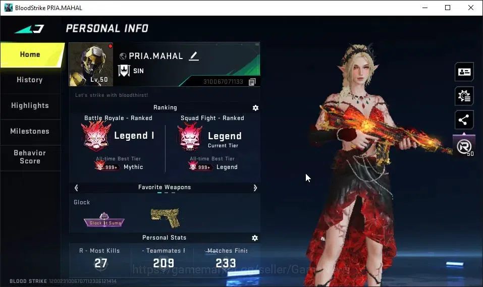 Blood Strike Accounts ASIA|ETERNAL DEagle|Collab TokRev[FN2000,MCX,Takem image 2