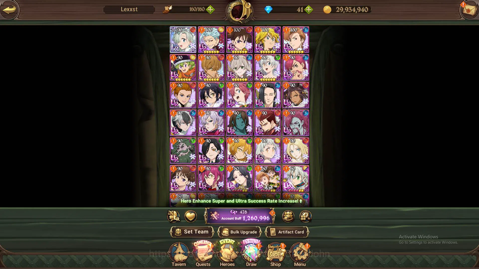 The Seven Deadly Sins: Grand Cross Accounts Others GLOBAL|1.2m CC|1LR Elizabeth|UR 8
