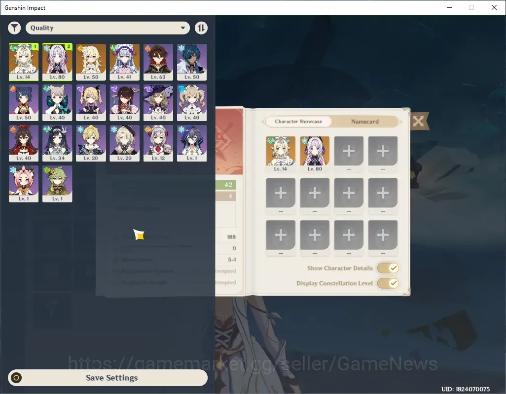 Genshin Impact Accounts Others Asia|AR 42|2 Limited + 1 Standard| Vesna & Citlali | Yumemizuki Mizuki |Female MC|Take 1