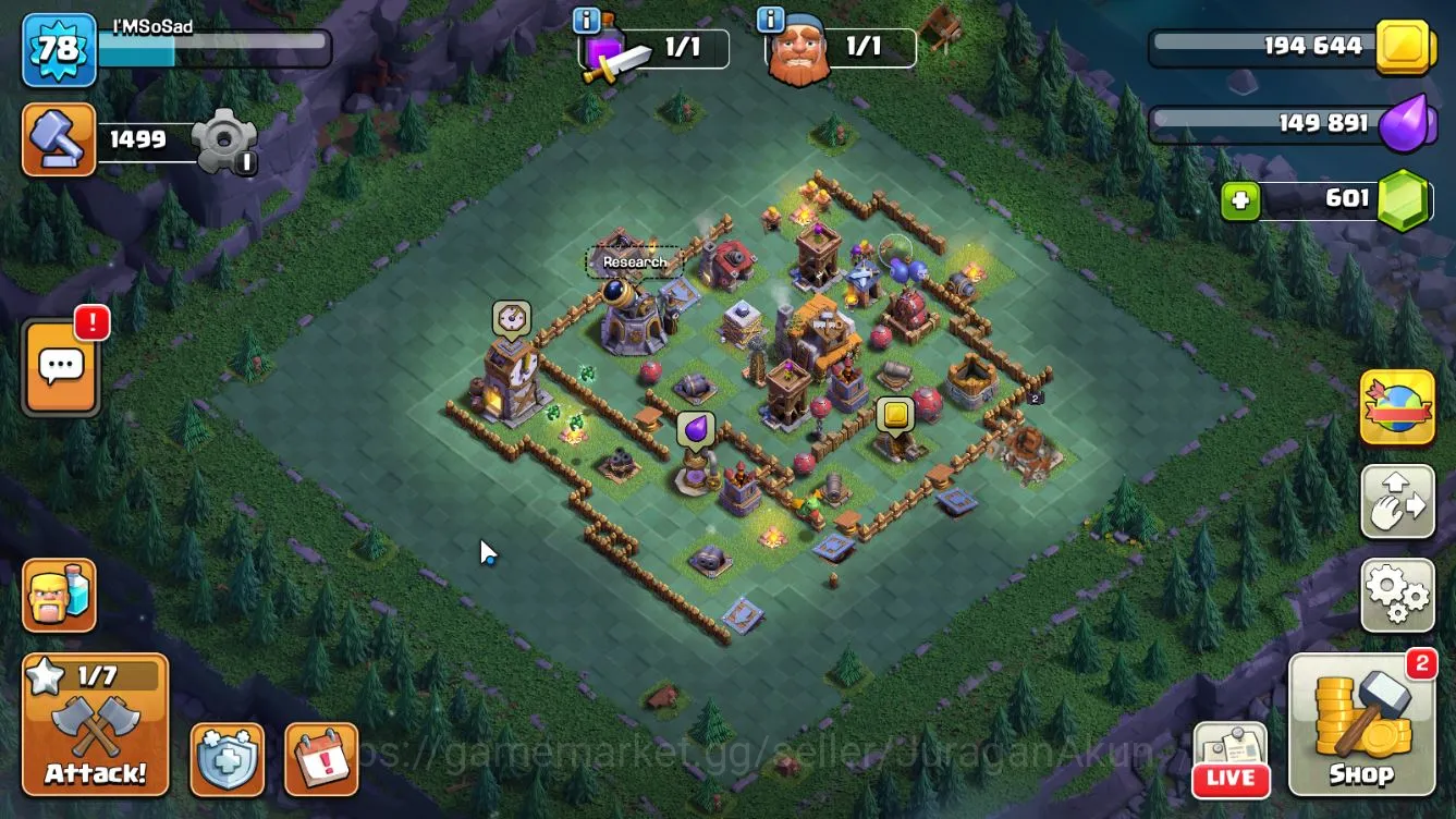 Clash of Clans Accounts Mid-Tier TH11-BH5 Lvl 78 |Thropy 1015| HH5 |BK31-AQ24-GW13-MP20-RC0|Free CN ON|Protect Off|Take 2