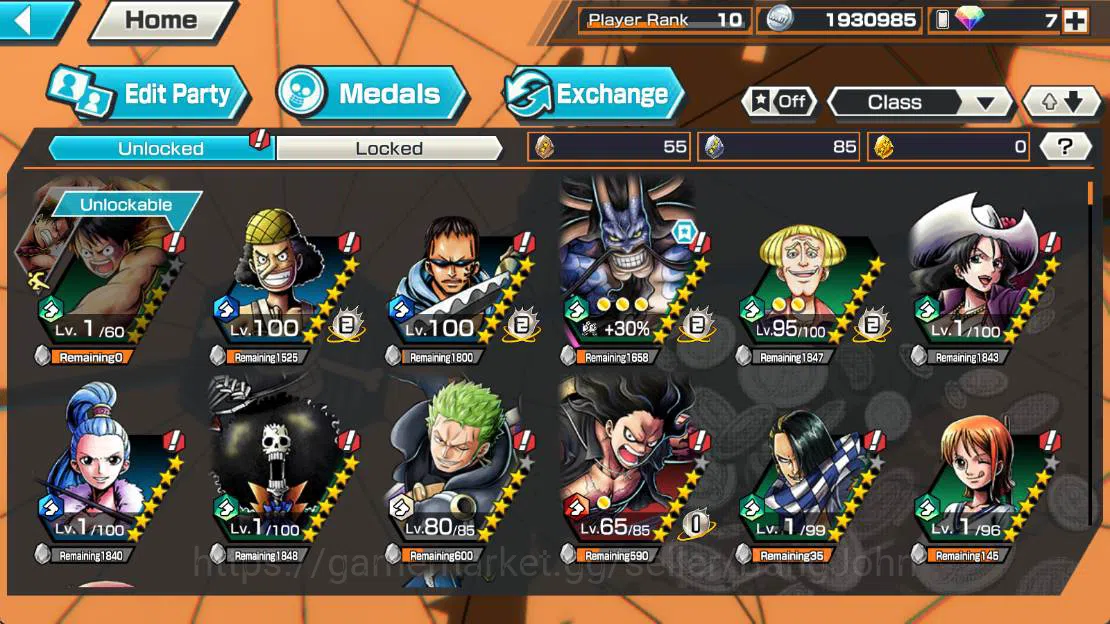 One Piece Bounty Rush Accounts GLOBAL| EX 2, monster Onigashima kaido, become kin image 4