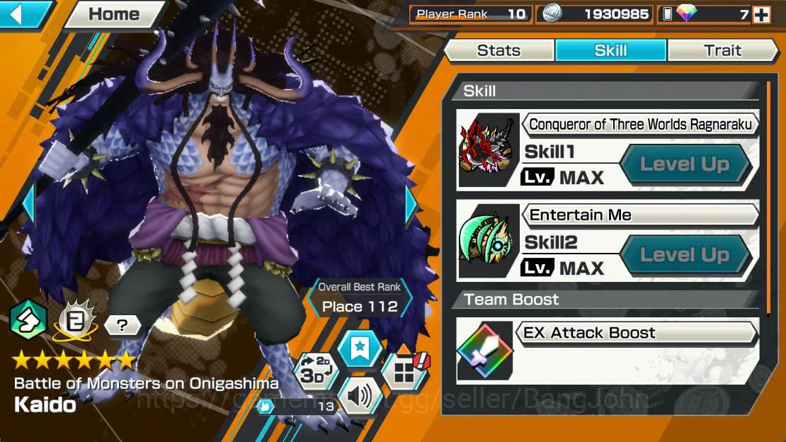 One Piece Bounty Rush Accounts GLOBAL| EX 2, monster Onigashima kaido, become kin image 7