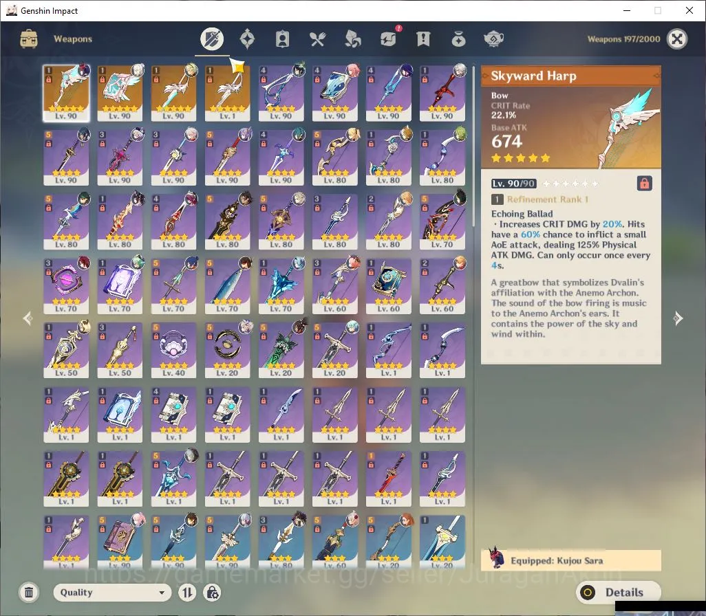 Genshin Impact Accounts ASIA|AR 58|12 Limited+4 (5* Weapon)|Arlecchino,Kaz image 3