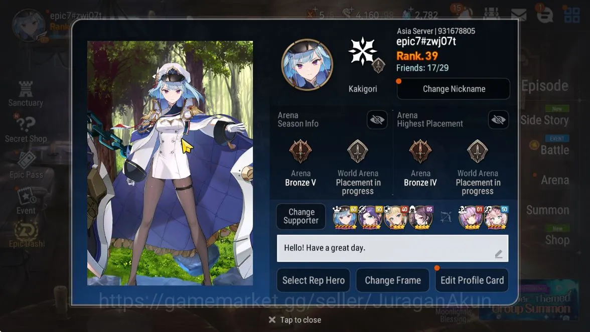 Epic Seven Accounts Starter Asia Unverif|Best Starter|EP3|FreshMLT|9ML [SE 7