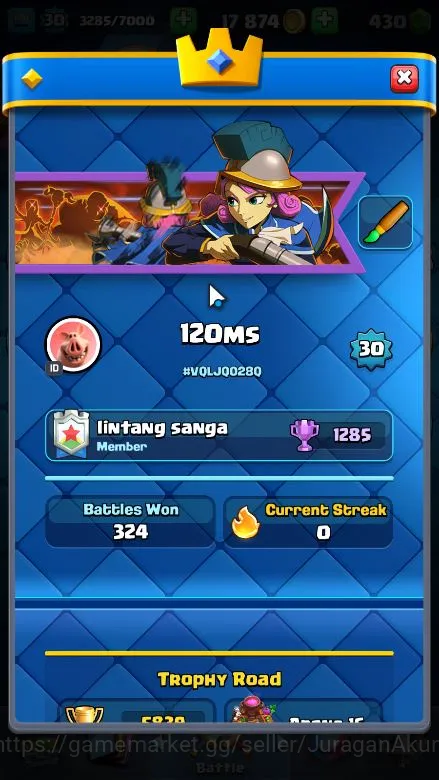 Clash Royale Accounts Lvl 30|Trophy 5839|KTL 11|Limited Skin|Card 106|1  image 3