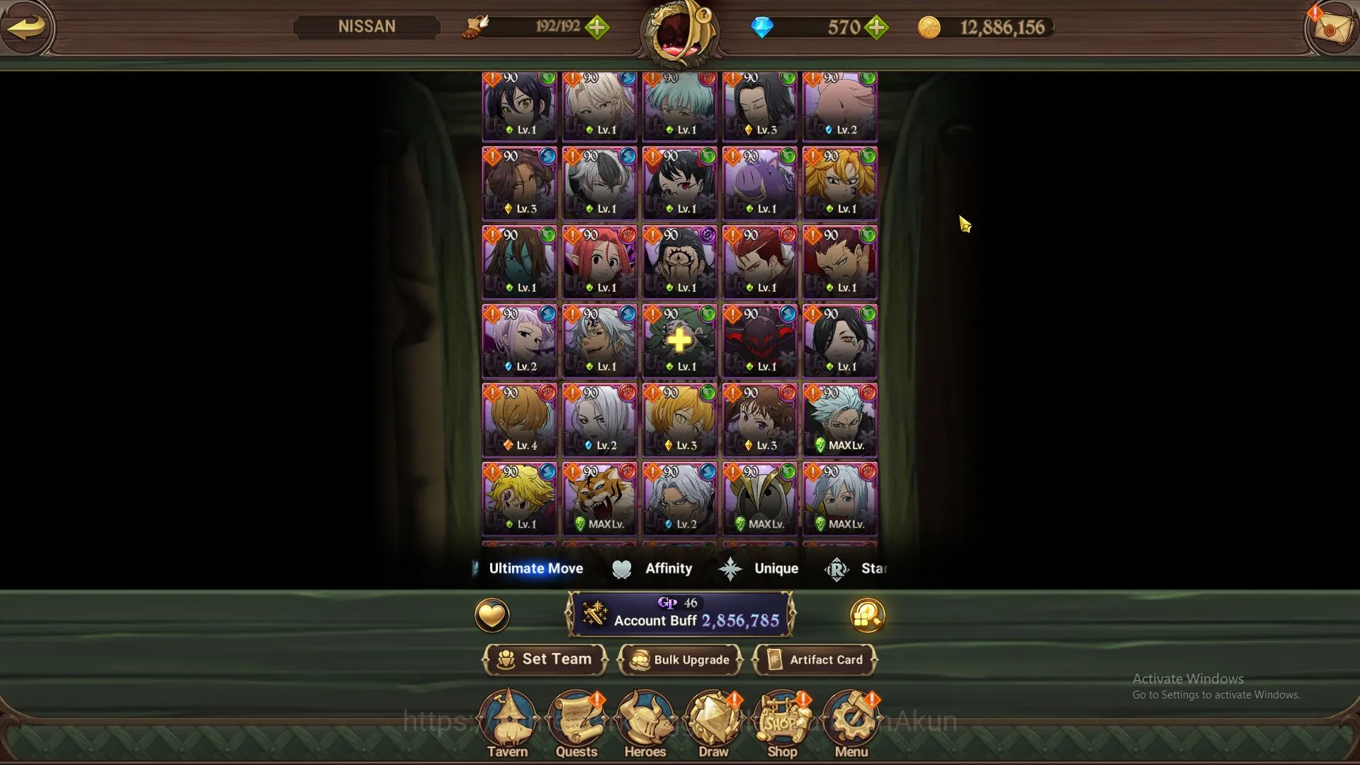 The Seven Deadly Sins: Grand Cross Accounts Midgame ASIA|2,8M CC|2LR + 5UR + Collab Konosuba + 570 3