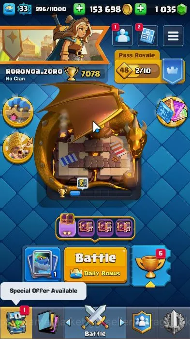 Clash Royale Starter Lvl 33|Trophy 7078|Limited Skin|KTL 11|Card 115|4  image 1