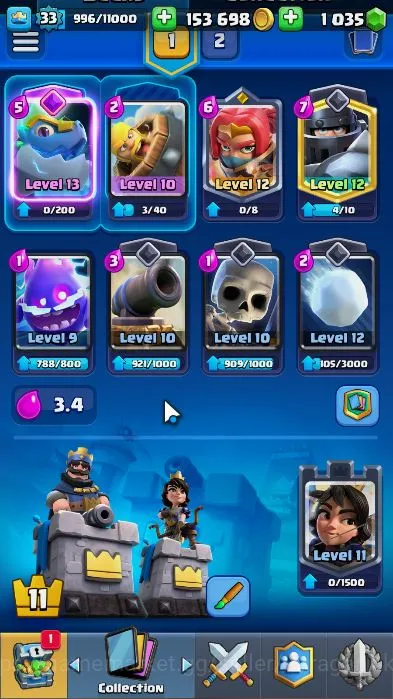 Clash Royale Accounts Starter Lvl 33|Trophy 7078|Limited Skin|KTL 11|Card 115|4 EVO 5 Champ 17 Legend,32 Epic,29 Rare,29 3