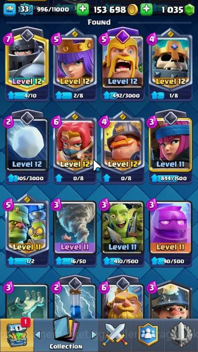 Clash Royale Accounts Starter Lvl 33|Trophy 7078|Limited Skin|KTL 11|Card 115|4 EVO 5 Champ 17 Legend,32 Epic,29 Rare,29 5