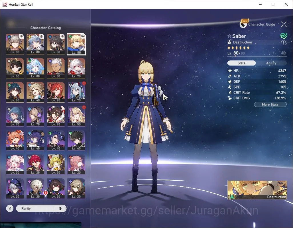 Honkai Star Rail Accounts Mid Game ASIA [TL65] 6 Limited (Saber,Archer)+Sign, [Sunday,Ruan Mei,Cerydra,Dan Heng PT] |MC 2