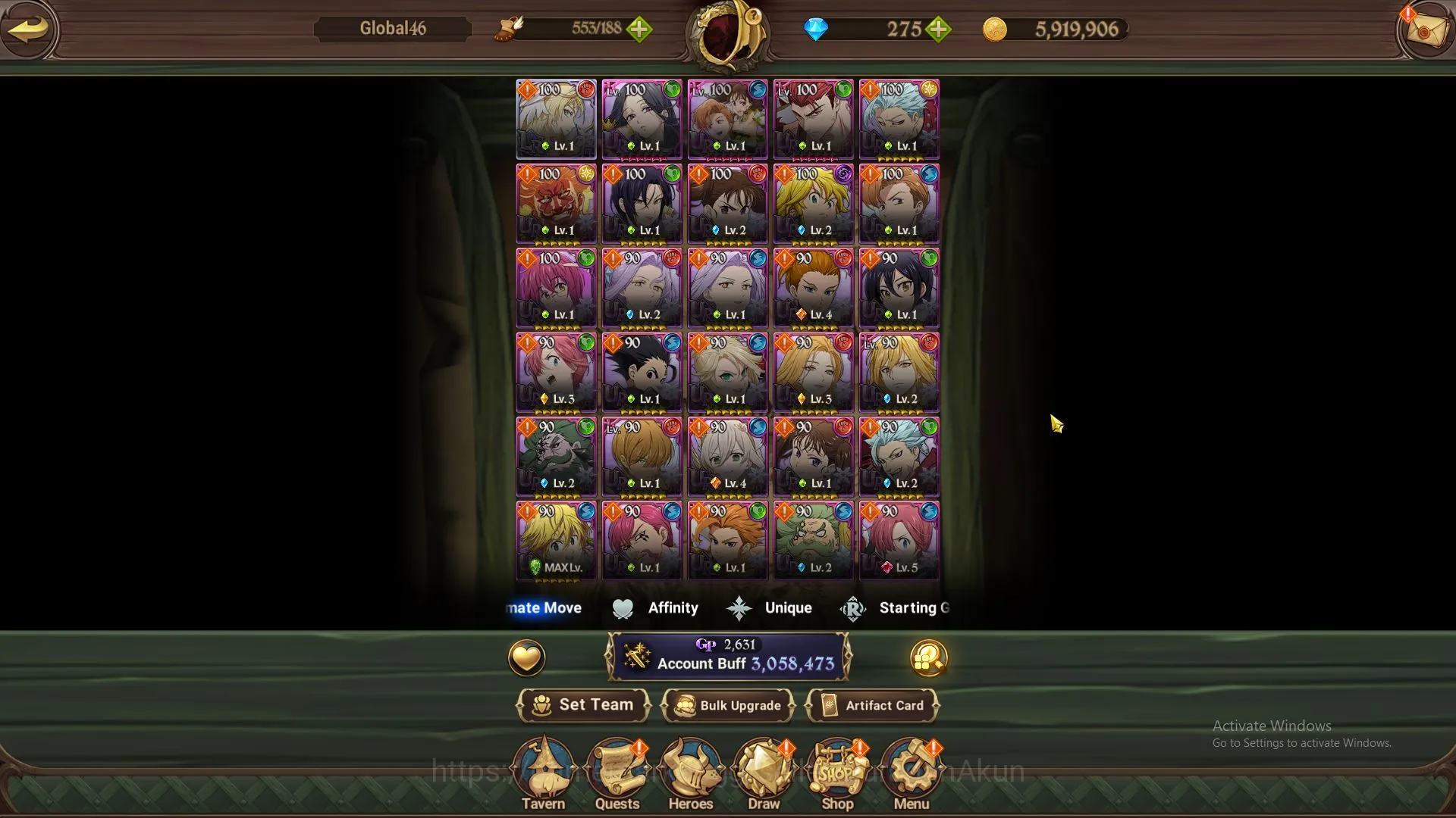 The Seven Deadly Sins: Grand Cross Accounts Midgame Global|3M CC|1LR+4UR+Full Collab Konosuba+275 2