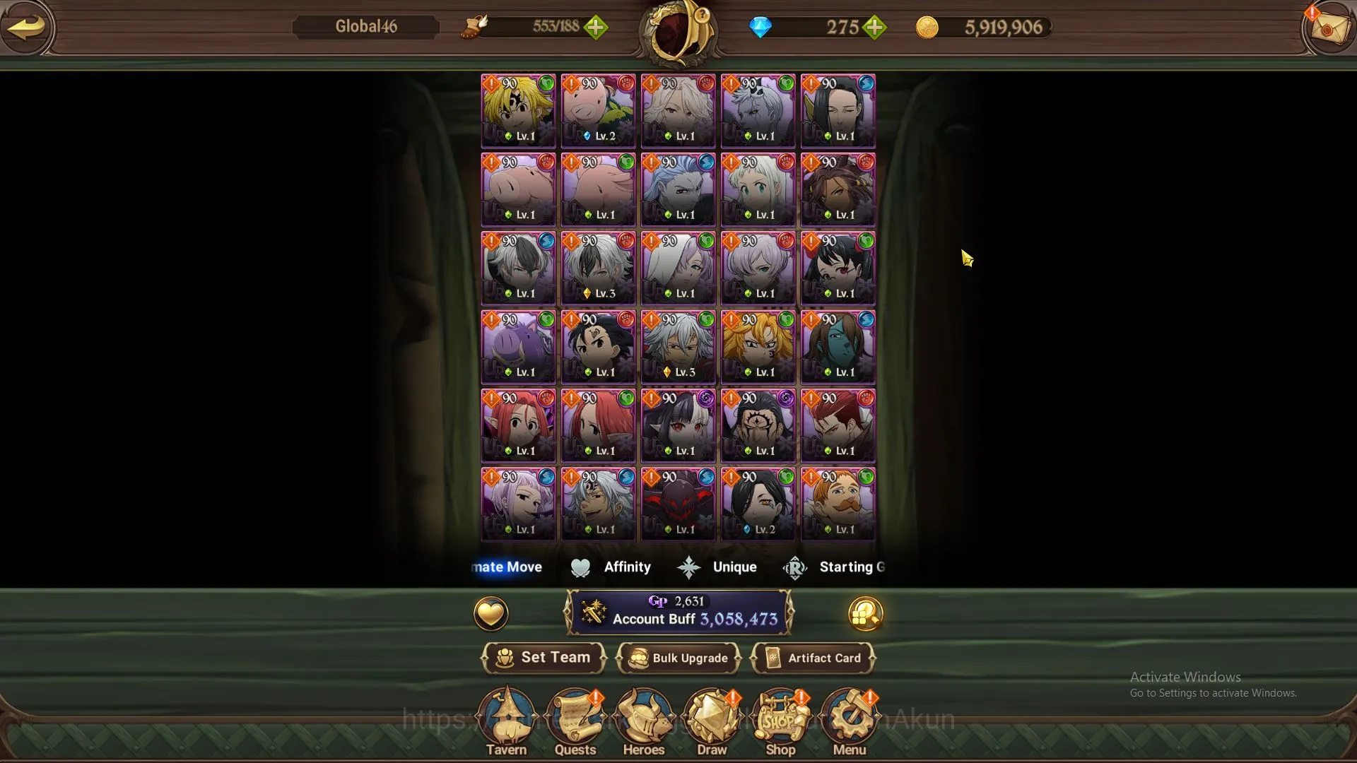 The Seven Deadly Sins: Grand Cross Accounts Midgame Global|3M CC|1LR+4UR+Full Collab Konosuba+275 3