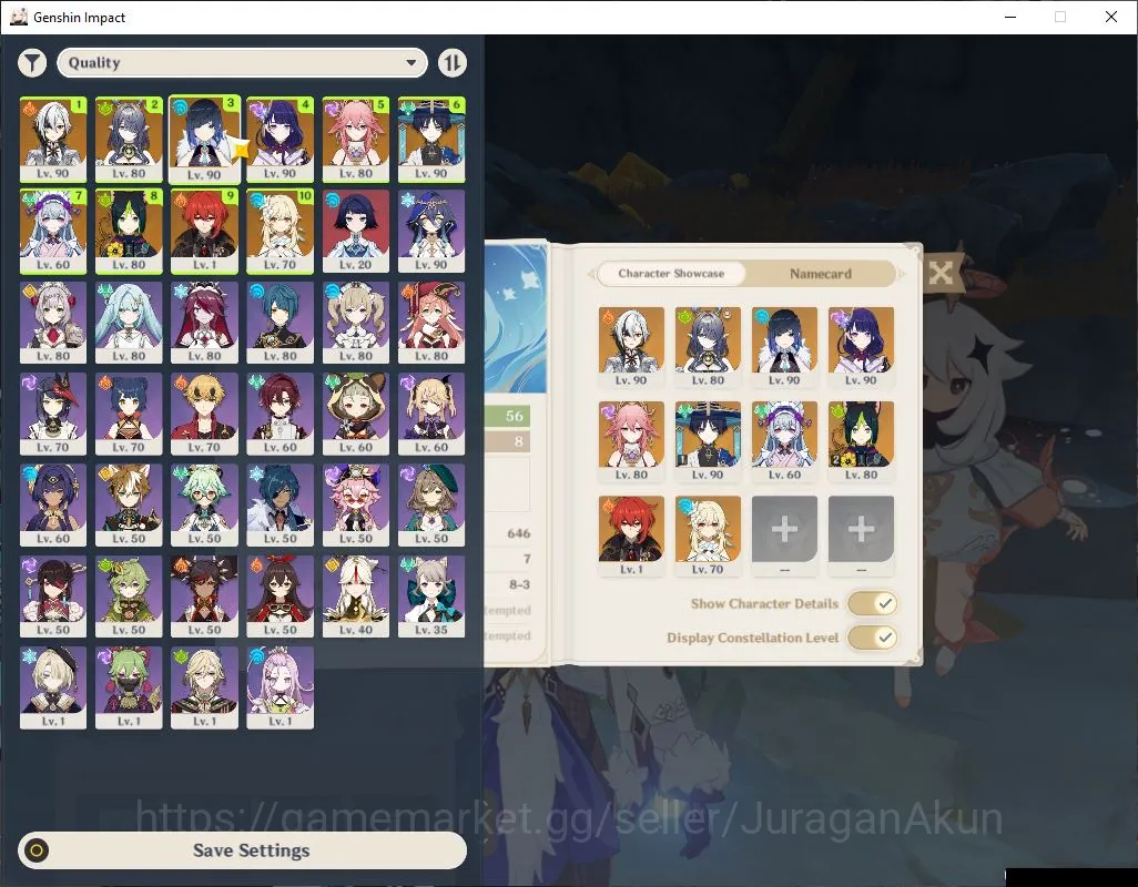 Genshin Impact Accounts Mid Game ASIA|AR 56|6 Limited + 2 [5* Weapon]|[Wanderer C1,Arlecc,Raiden,Yelan,Yae Miko,Lauma]|IF 3