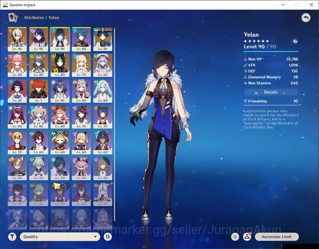 Genshin Impact Accounts Mid Game ASIA|AR 56|6 Limited + 2 [5* Weapon]|[Wanderer C1,Arlecc,Raiden,Yelan,Yae Miko,Lauma]|IF 5