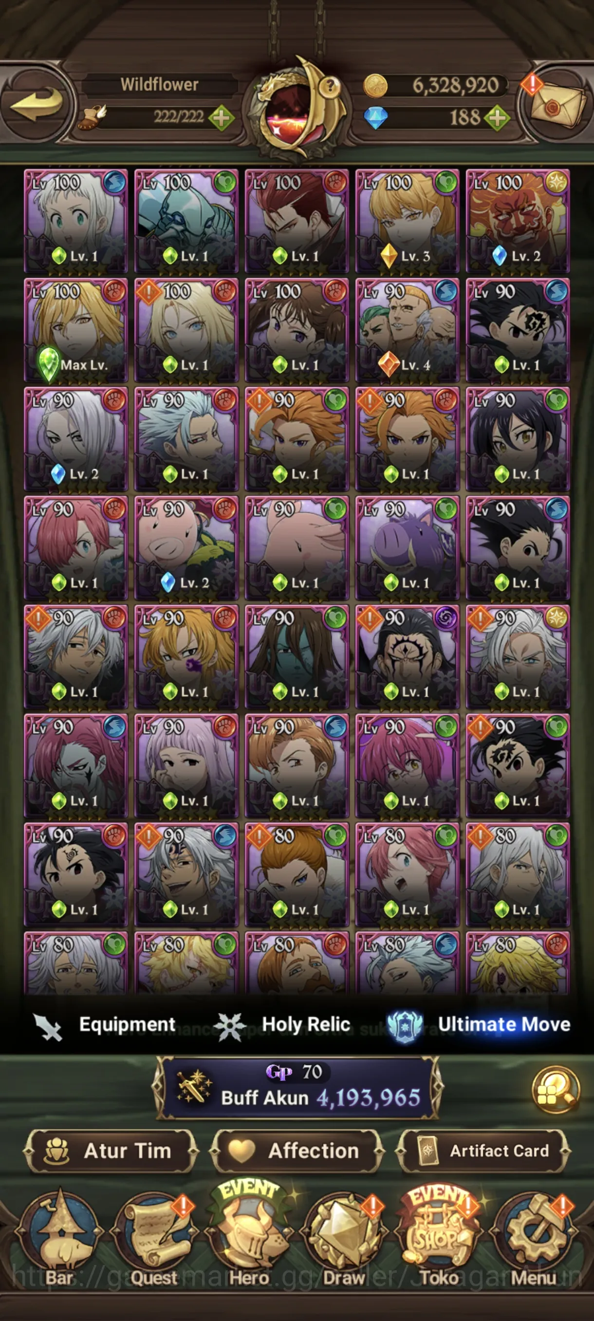 The Seven Deadly Sins: Grand Cross Accounts Endgame Asia |4.1M CC| 2LR + 6UR + Full Collab TOG + OVL 3