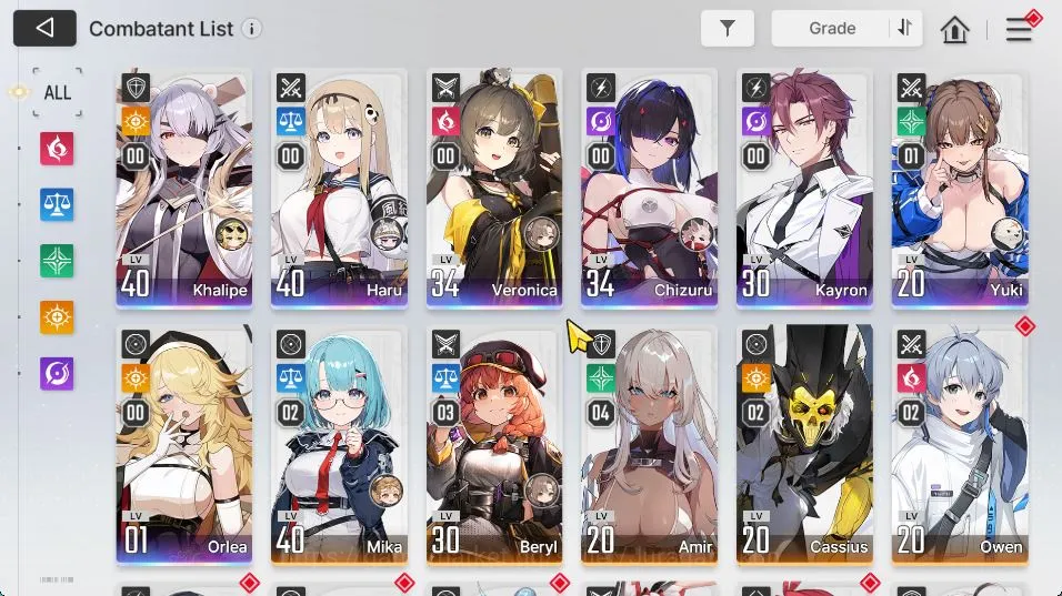 Chaos Zero Nightmare Accounts GLOBAL Lv39|5,5k Crystal|7 SSR 3 Limit (YukiM1,Chizuru,Haru,Khalipe,Vero,Kayron,Orlea)+ 11SR 3