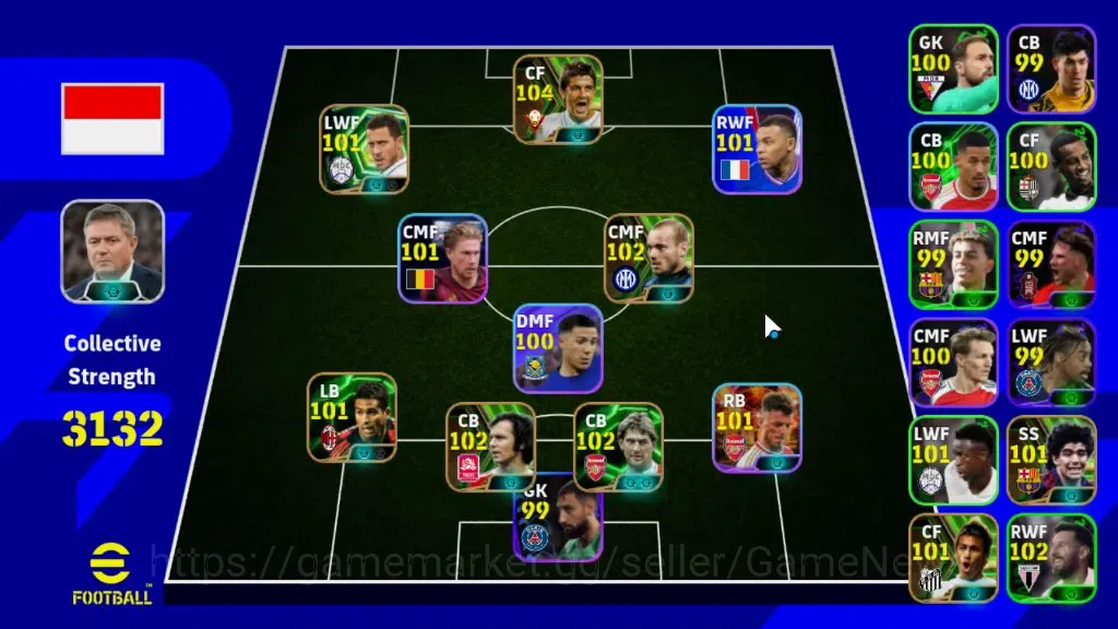 eFootball Accounts Legends & Iconic Players Android|472 Coins|Epic David Villa,Franz Beckenbauer,Tony Adams,Wesley 1