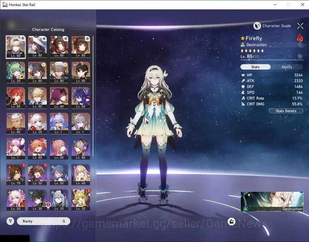 Honkai Star Rail Accounts Asia|TL 70|10 Limited |Firefly PremTeam+Sign|Firef image 4