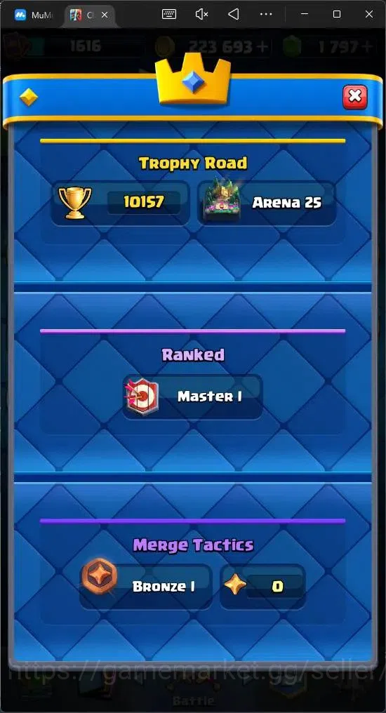 Clash Royale Accounts Mobile |KTL 16|Trophy 10157|Card 121|6 Max|8 Champ image 20